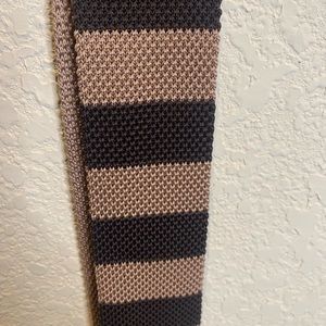 BROWN KNIT STRIPED TIE MENS WEAR